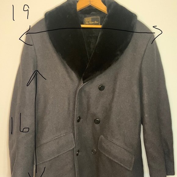 Vintage Sears black coat with faux fur collar - Picture 2 of 8